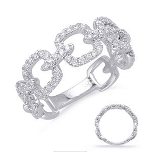 14kt White Gold Approx .50ctw Diamond Link Ring