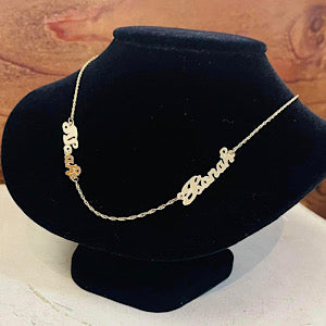 10kt Yellow Gold Double Name Necklace