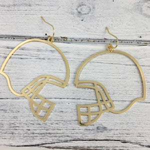 Gold Plated Helmet Cut Out Earrings