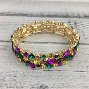 Mardi Gras Gem Stretch Bracelet