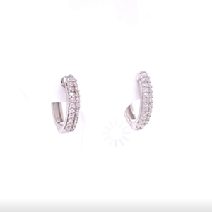Sterling Silver .10ctw Diamond Hoop Earrings