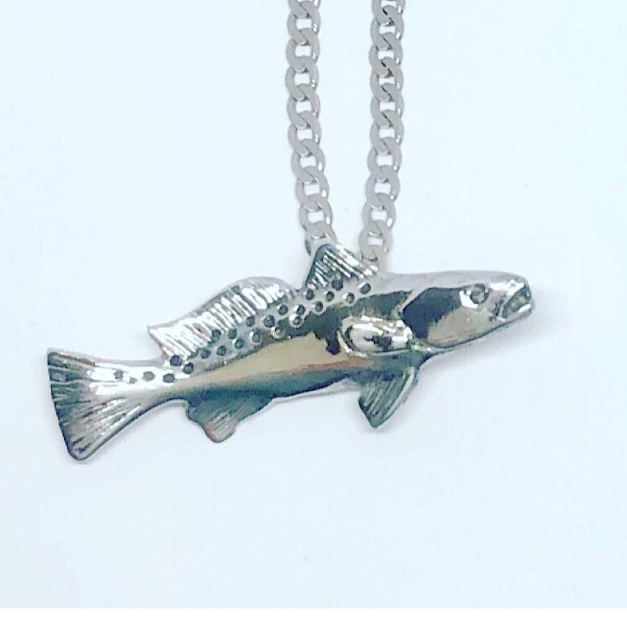 10kt White Gold Trout
