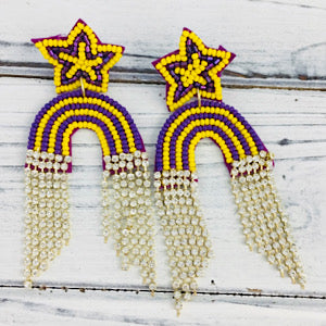 Purple & Gold Rainbow Earrings