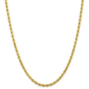10k 3.5mm Solid  Rope Chain 20G 22"