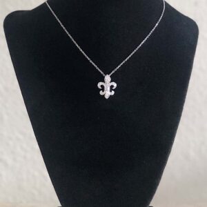 10kt White Gold 1/3ctw Diamond Fleur De Lis