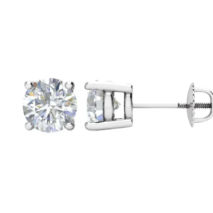 1CTW ROUND LAB GROWN DIAMOND EARRINGS WITH SCREWBACKS
