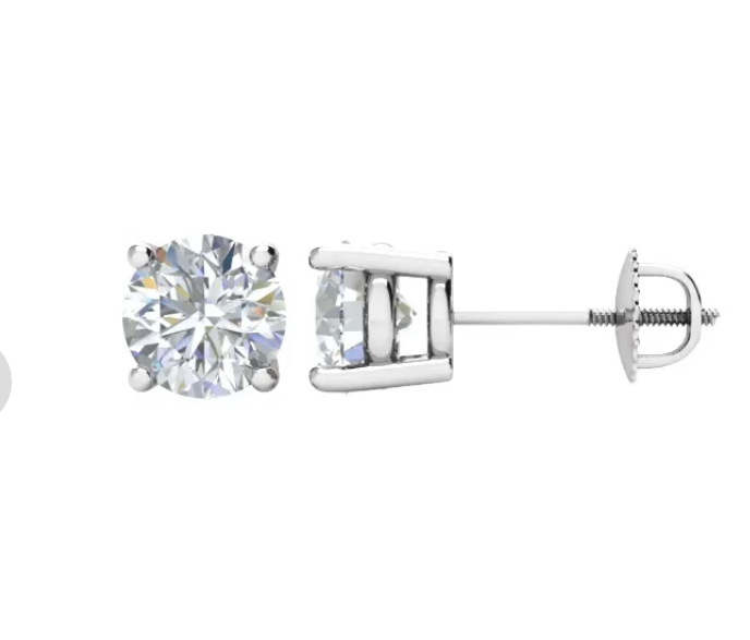 14KWhite1CTWNaturalDiamondStudEarringsStuller