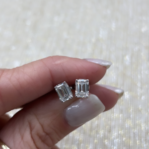 2ctw Emerald Cut Lab Diamond Stud Earrings