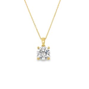 2.50ctw Round Lab Grown Diamond Solitaire Pendant w/chain 18"