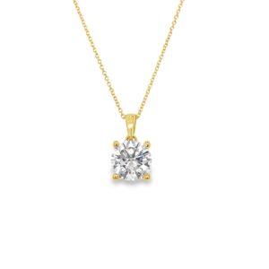 2.50ctw Round Lab Grown Diamond Solitaire Pendant w/chain 18"