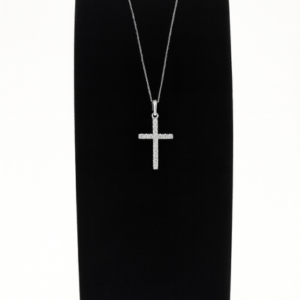10KT White Gold Lab Grown Diamond Cross