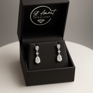 2ctw Lab Grown Pear & Round Diamond Earrings