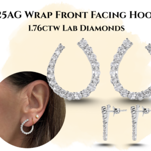 1.76CTW Silver Front Facing Hoops