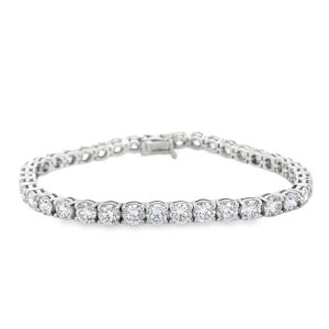 5CTW Lab Grown Round Diamond Sterling Silver Tennis Bracelet