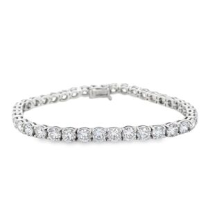 5CTW Lab Grown Round Diamond Sterling Silver Tennis Bracelet