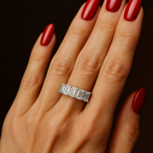 2.50CTW Emerald Shape Anniversary Ring
