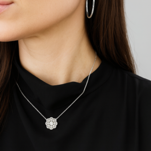 Diamond Flower Cluster Necklace