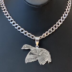 Sterling Silver Flying Duck Pendant!