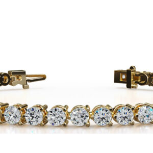 14KT Yellow Gold 8CTW Round Lab Grown Diamonds 7 1/4" Bracelet