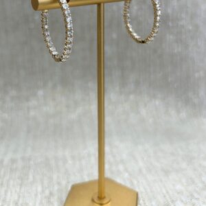 2ctw Lab Round Diamond Oval Shape Hoops