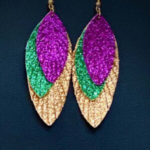 Mardi Gras Feather Earrings