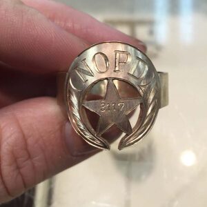 10ktYellow Gold NOPD Ring Approx 1x1in Size 8
