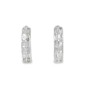 LAB GROWN! .925AG 1.10ctw Lab Grown Diamond 3/4" Hoop ER w/Push Release