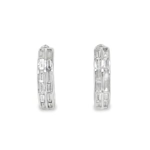LAB GROWN! .925AG 1.10ctw Lab Grown Diamond 3/4" Hoop ER w/Push Release