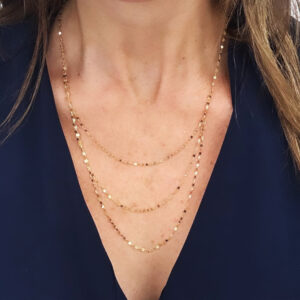 14k Polished Triple Strand Necklace
