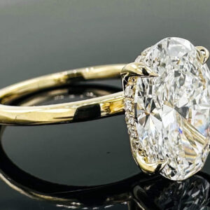 Oval Diamond Hidden Halo Solitaire