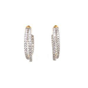 10KT Yellow Gold 1.53ctw Lab Grown Diamond Criss-Cross In/Out Hoops