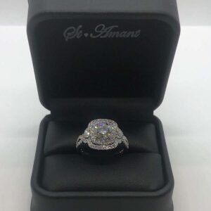 14kt White Gold Engagement Ring Natural Round Diamonds Approx 1.88ctw