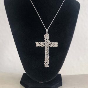 Silver Monogram Name Cross