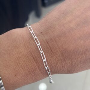 Sterling Silver Polished Paperclip Bracelet