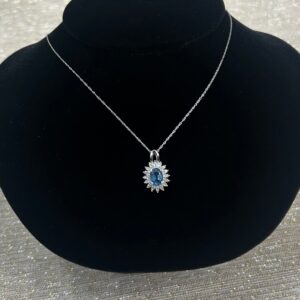 Sapphire Diamond Starburst Pendant