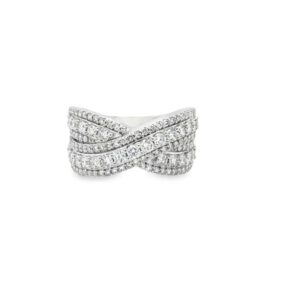 LAB GROWN! .925AG 1.50ctw Lab Grown Diamond Crossover Band