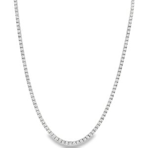 Lab Grown Round Diamond 5.15ctw Sterling Silver Tennis Necklace