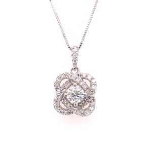 10k WG .50ctw apx .25ctr Dia Pendant