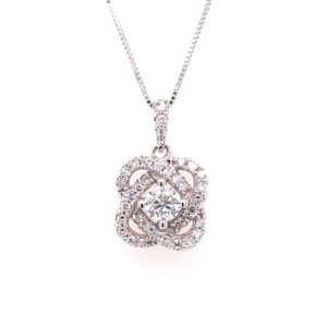 10k WG .50ctw apx .25ctr Dia Pendant