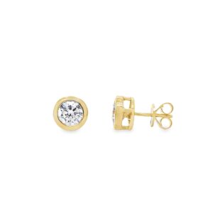 14k 2ctw Round Lab Grown Diamond Bezel Set
