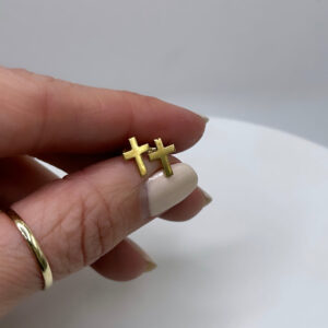 10kt Yellow Gold Polished Cross Earrings