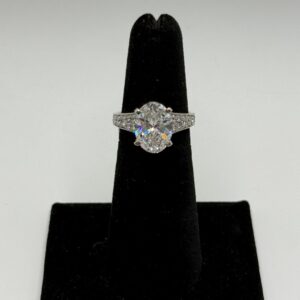 White Gold 3.12ct Oval Lab Grown Diamond Ring