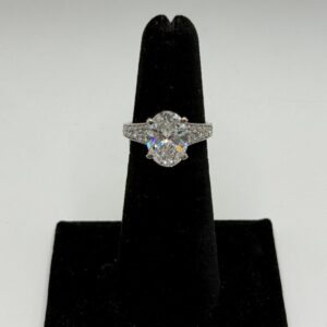 White Gold 3.12ct Oval Lab Grown Diamond Ring