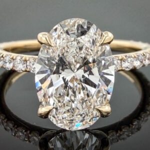 Yellow Gold 3.07ct Lab Grown Oval Diamond Ring