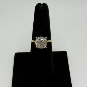 Yellow Gold 4.13ct Round Lab Grown Diamond Ring