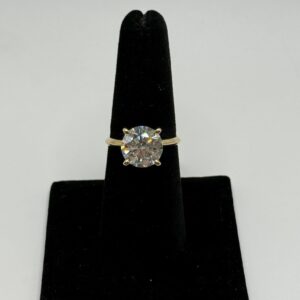 Yellow Gold 4.13ct Round Lab Grown Diamond Ring