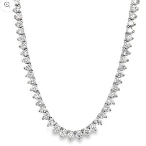 Silver .925AG 7.00ctw Round Brilliant Cut Lab Grown Diamond 18" Tennis Necklace