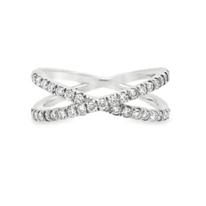 Silver .925AG 0.50ctw Round Brilliant Cut Lab Grown Diamond X Band