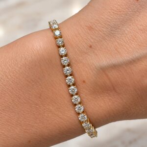 10Kt 6ct Lab Grown Diamond Yellow Gold Tennis Bracelet