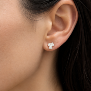 10kt Yellow Gold Lab Grown 3 Multi-shape 1ctw Diamond Stud
